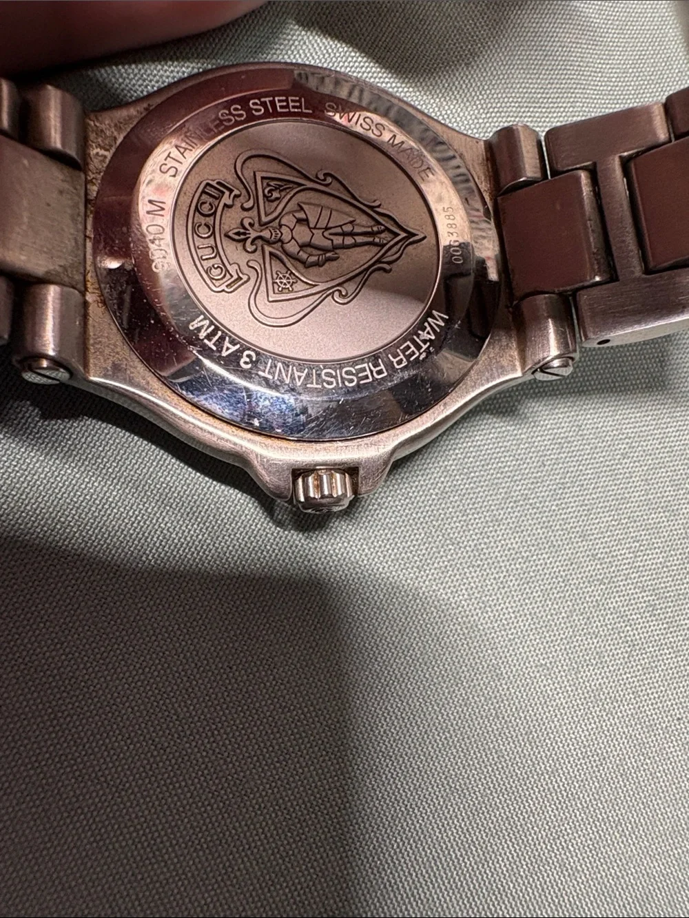 Gucci 9040M Swiss Made Stainless Steel Black Dial Watch